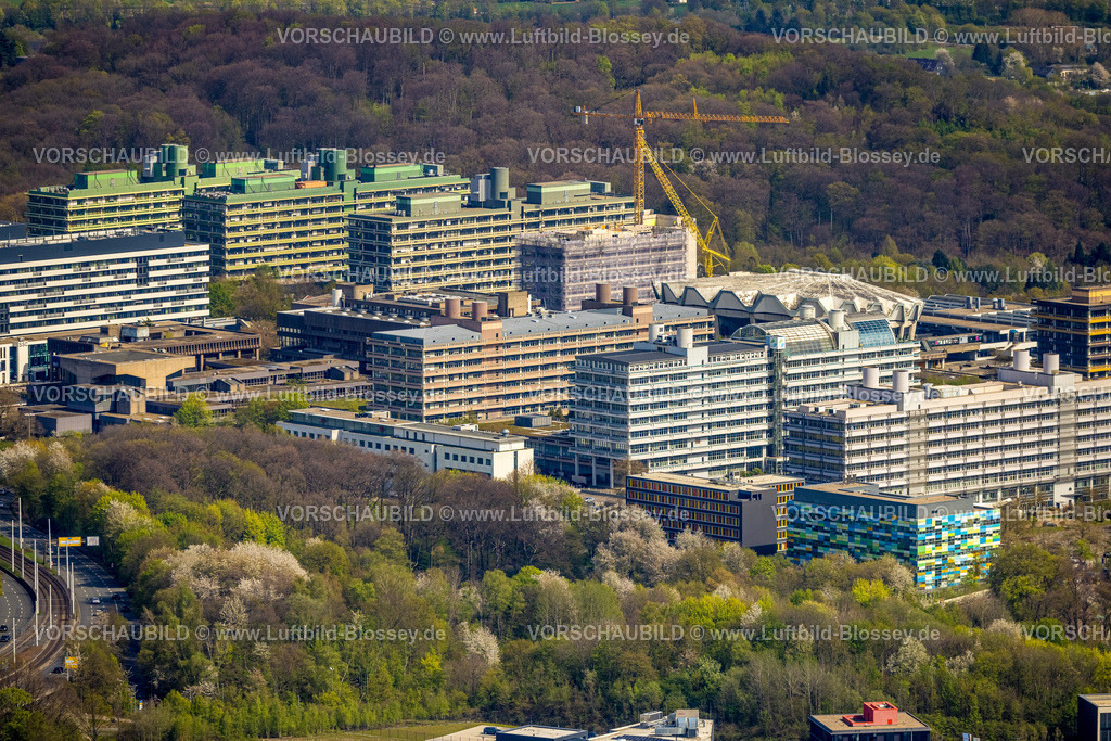 Bochum230404197 | Luftbild, RUB Ruhr-Universität Bochum, Baustelle, Querenburg, Bochum, Ruhrgebiet, Nordrhein-Westfalen, Deutschland