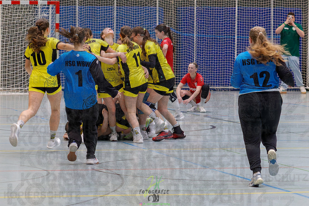 Hessenmeisterschaft wJC - Finale; HSG Kleenheim - HSG Weiterstadt/ Braunsh.Worf. | Hessenmeisterschaft wJC - Finale; HSG Kleenheim - HSG Weiterstadt/ Braunsh.Worf. am 22.03.2025 in Biedenkopf (Sporthalle Lahntalschule)Photo © 2025 - Jörg Heinrich - Realisiert mit Pictrs.com