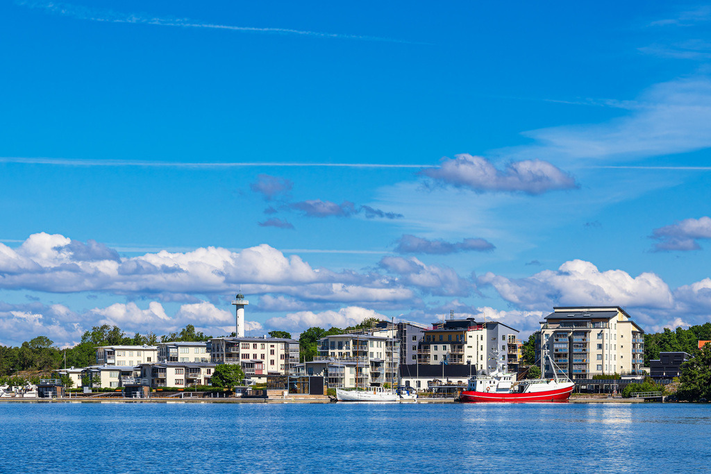 Blick auf die Stadt Västervik in Schweden | Blick auf die Stadt Västervik in Schweden.