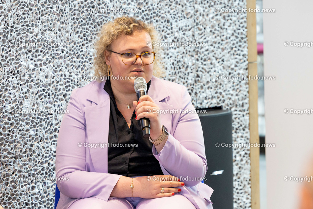 BKAÄ-Enquete_ JKU Med Campus I_ 10.05.2023-18 | 10.05.2023, Linz, AUT, JKU medLOFT, Arbeitsplatz Spital, wie die Jungen künftig arbeiten wollen, im Bild Nicole Sophie Brunner (Vorsitzende der ÖH-Med Wien)