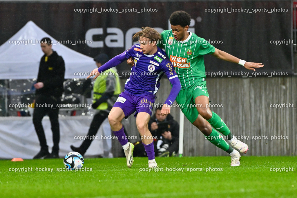 Austria Klagenfurt vs. SK Rapid 10.3.2024 | #77 Aaron Sky Schwarz, #17 Fally Mayulu