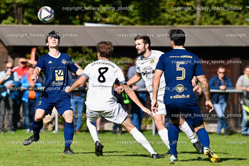 ATUS Velden vs. ASKÖ Köttmannsdorf 7.10.2023 | #11 Marco Raunegger ATUS Velden, #8 Daniel Perkounig Köttmannsdorf, #3 Fabian Janschitz Köttmannsdorf,#3 Fabian Janschitz Köttmannsdorf, #5 Roland Putsche ATUS Velden, ATUS Velden vs. ASKÖ Köttmannsdorf 7.10.2023, ATUS Velden vs. ASKÖ Köttmannsdorf am 07.10.2023 in Velden (Wald Arena Velden), Austria, (Photo by Bernd Stefan)
