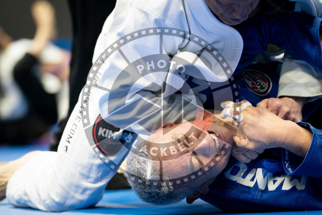 20240125PBB00915 | Fighters compete during the sixth day of the Brazilian Jiu-jitsu European Championship of the IBJJF in Paris, France, on January 25, 2024.