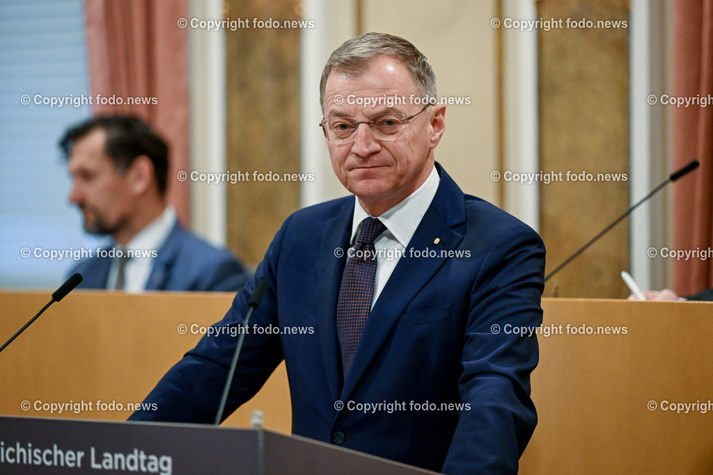 Landhaus Linz_ Promenade_ Landtagssitzung_ 07.03.2024-33 | 07.03.2024, Landhaus Linz AUT, Promenade, Landtagssitzung, im Bild LH Thomas Stelzer (VP, Landeshauptmann Ooe)