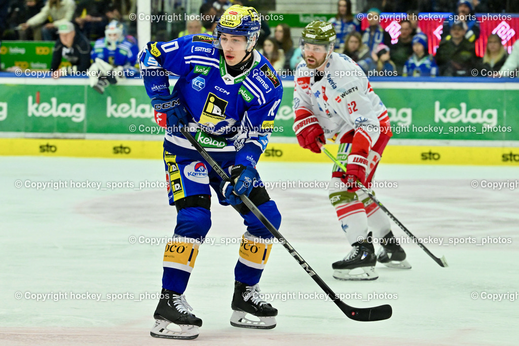 EC VSV vs. HC Bozen 16.2.2024 | #40 WALLENTA Elias, EC VSV vs. HC Bozen 16.2.2024, EC VSV vs. HC Bozen 16.2.2024 am 16.02.2024 in Villach (Stadthalle Villach), Austria, (Photo by Bernd Stefan)