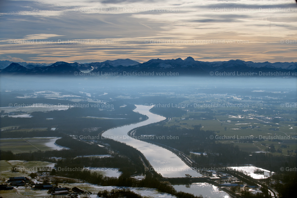 3900144 | Inn nördl. Rosenheim mit Blick zu den Alpen