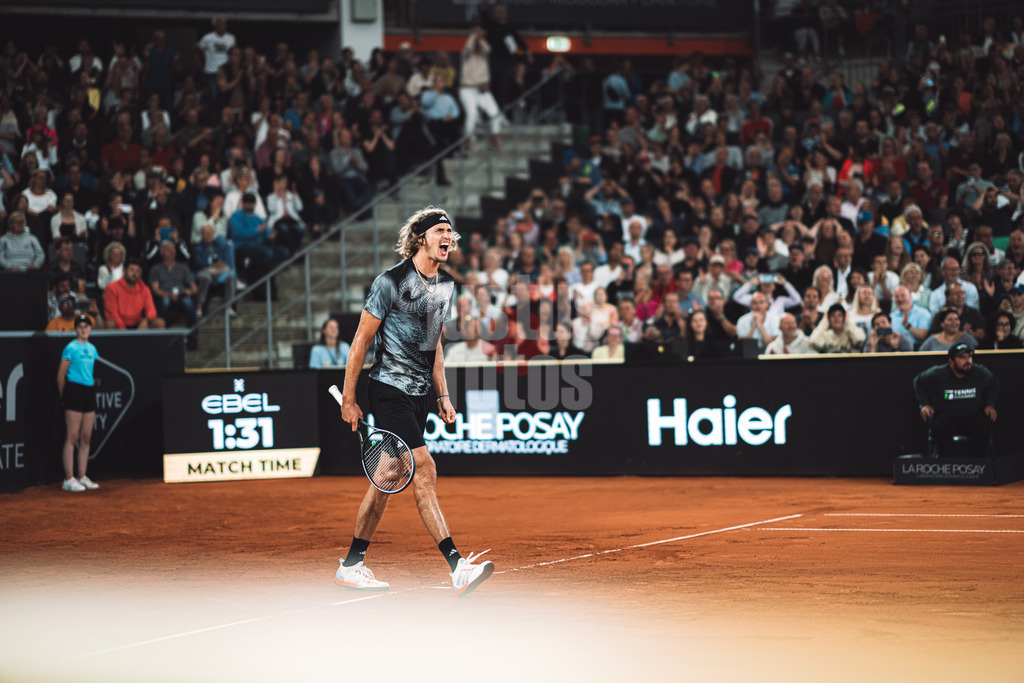 Tennis | Männer | ATP Tour 500 | European Open Hamburg | Arthur Fils (FRA) vs. Alexander Zverev (GER) | 29.07.2023 | Alexander Zverev (GER) jubelt denn er hat das Halbfinale gewonnen
