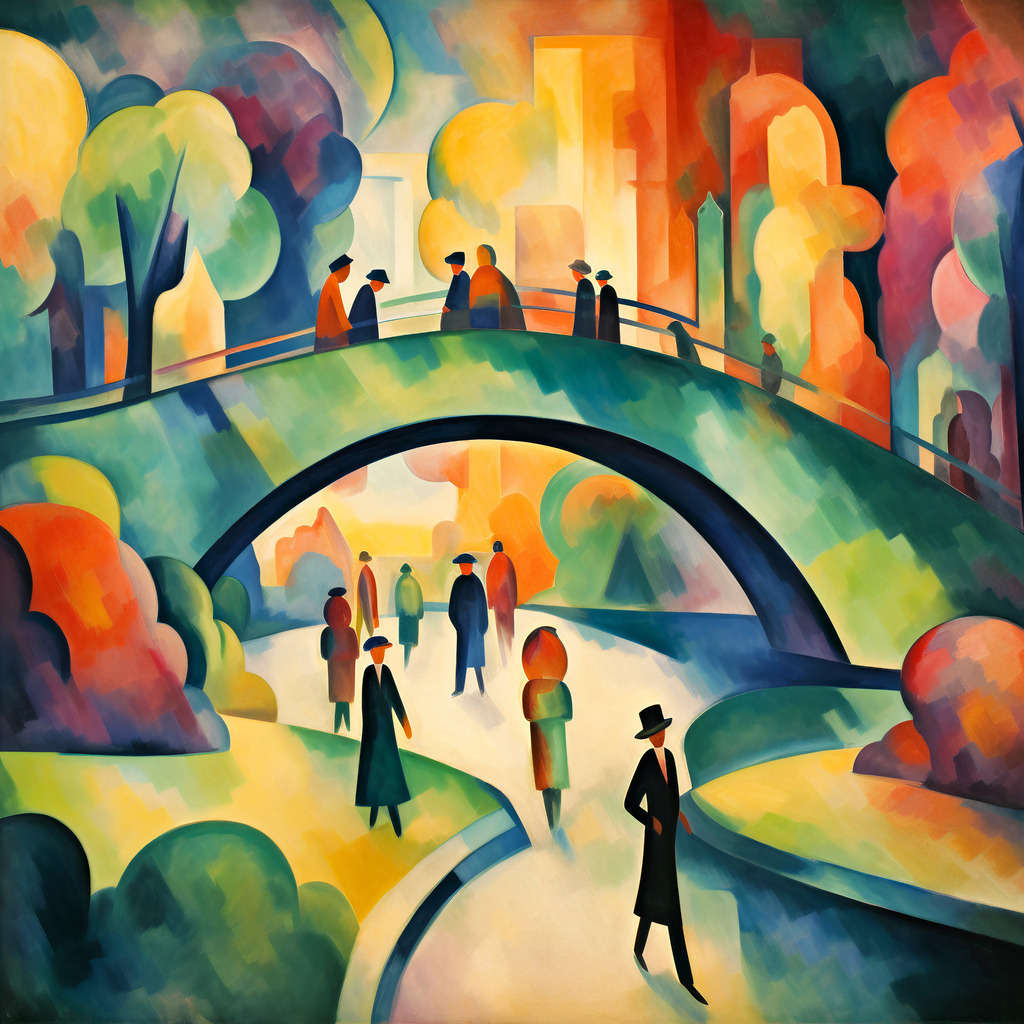 2307031 - Central Park | Expressionistisches Wandbild, das an den Stil von August Macke erinnert.