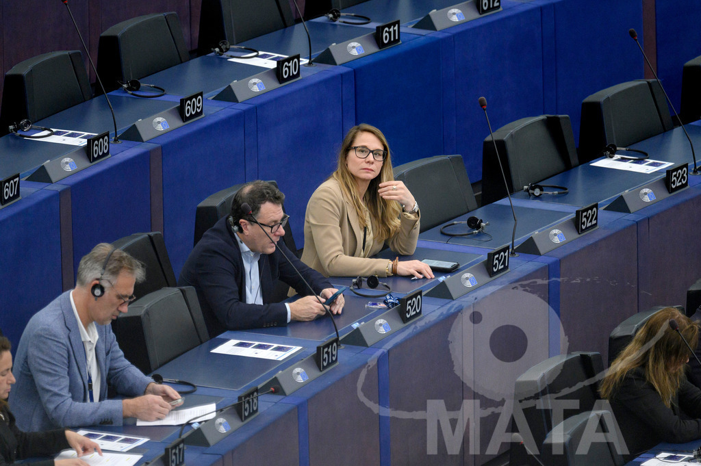 _DWI0263 | Margarita DE LA PISA CARRIÓN (517, ECR); Rob ROOKEN (518, ECR); Jean-Lin LACAPELLE (520, ID), Virginie JORON (521).Das Europäische Parlament in Straßburg, 22.04.2024
 - Realisiert mit Pictrs.com