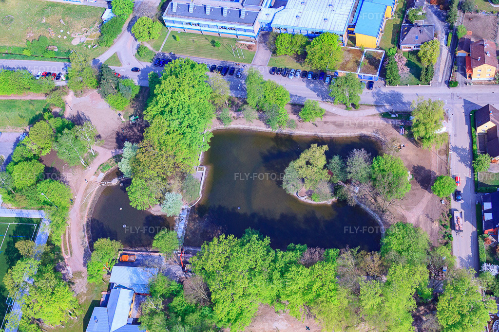 Luftbild: Neugestaltung des Schwanenweiers 