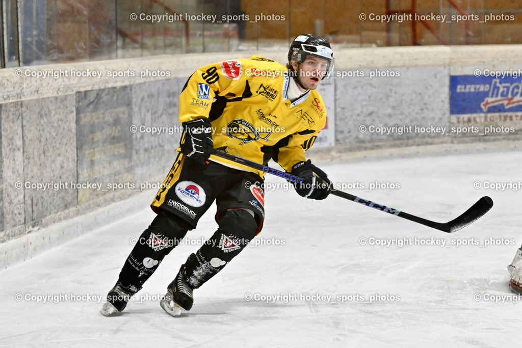 EC MET PHOTOVOLTAIK HORNETS SPITTAL vs. EHC Althofen  | #90 Ogertschnig Joshua EC Hornets Spittal, EC MET PHOTOVOLTAIK HORNETS SPITTAL vs. EHC Althofen , EC MET PHOTOVOLTAIK HORNETS SPITTAL vs. EHC Althofen  am 25.01.2025 in Villach (Stadthalle Villach), Austria, (Photo by Bernd Stefan)
