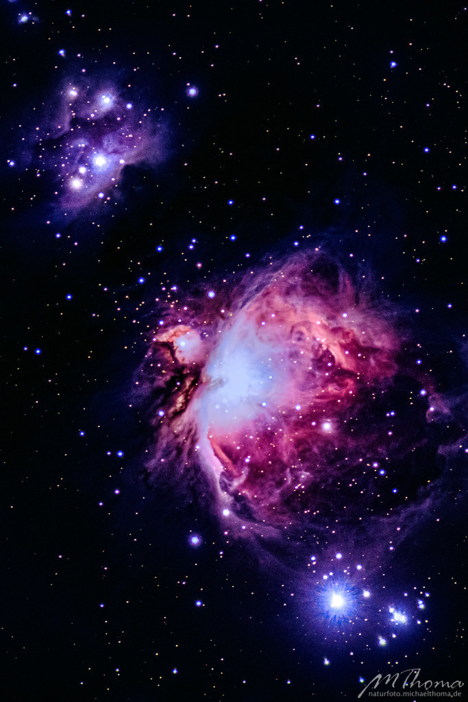 Großer Orionnebel und Running Man Nebel | Dies ist der Online-Shop von naturfoto.michaelthoma.de. Ich bin leidenschaftlicher Naturfotograf und fotografiere von der Andromedagalaxie bis zum Zwergtaucher, von der Ameise bis zum Orionnebel alles was mit Natur zu tun hat. Hier kann eine Auswahl meine - Realisiert mit Pictrs.com