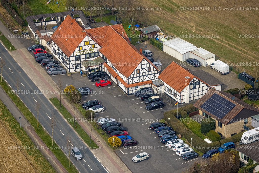Werl240308587 | Luftbild, Hilbecker Hof Gaststätte und Restaurant, Parkplatz, Hilbeck, Werl, Nordrhein-Westfalen, Deutschland