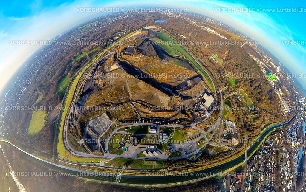 Gelsenkirchen240190096ZentralDeponieEmscherbruch | Luftbild, Zentraldeponie Emscherbruch ZDE Mülldeponie am Fluss Emscher, Erdkugel, Fisheye Aufnahme, Fischaugen Aufnahme, 360 Grad Aufnahme, tiny world, little planet, fisheye Bild, Resser Mark, Gelsenkirchen, Ruhrgebiet, Nordrhein-Westfalen, Deutschland