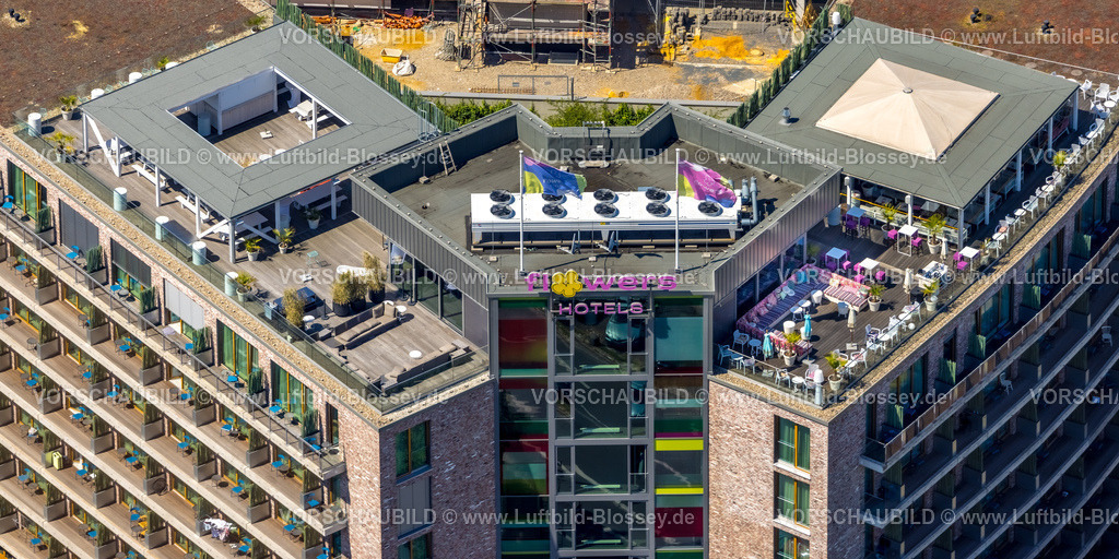 Essen230703156 | Luftbild, Flowers Hotel mit LilÃƒÆ’Ã†â€™Ãƒâ€šÃ‚Â¢ÃƒÆ’Ã‚Â¢ÃƒÂ¢Ã¢â€šÂ¬Ã…Â¡Ãƒâ€šÃ‚Â¬ÃƒÆ’Ã¢â‚¬Å¡Ãƒâ€šÃ‚Â¢Tiger Rooftop Terrace, Dachterrasse und Cafe, Westviertel, Essen, Ruhrgebiet, Nordrhein-Westfalen, Deutschland