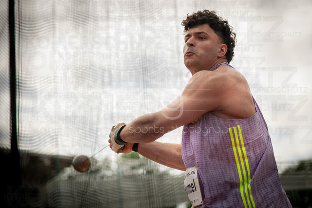 Golden Oval; Dresden, 31.05.2026 | DRESDEN , GERMANY - MAY 31:  Merlin Hummel (GER / Germany) competes in the hammer throw during the Golden Oval Continental Tour Silver meeting on May 31, 2026 at Heinz-Steyer-Stadion in Dresden, Saxony, Germany.
