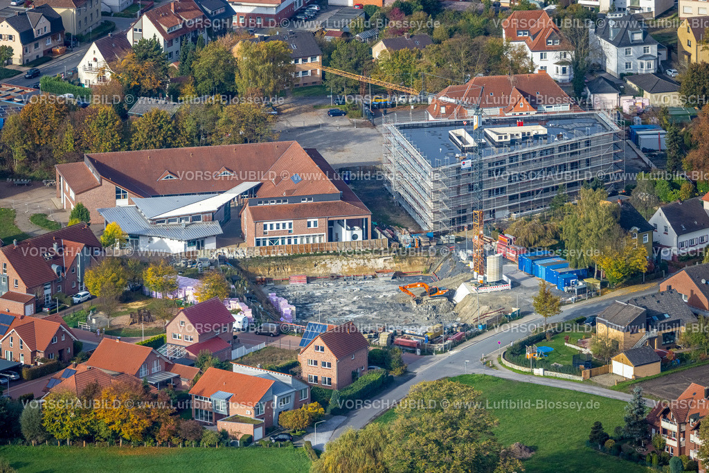 Hamm221012454 | Luftbild, Baustelle mit Neubau und Sanierung Arnold-Freymuth-Gesamtschule / Falkschule, Herringen, Hamm, Ruhrgebiet, Nordrhein-Westfalen, Deutschland
