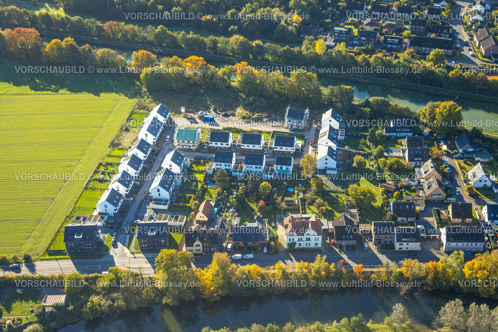 Hamm251001039 | Luftbild, Neubaugebiet für Wohnhäuser Im Fuchswinkel an der Lippestraße / Friedrichsfeld zwischen Fluss Lippe und Datteln-Hamm-Kanal, Uentrop, Hamm, Ruhrgebiet, Nordrhein-Westfalen, Deutschland