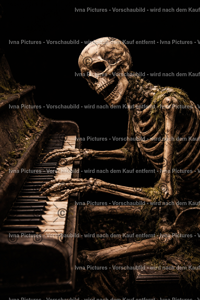 Der knochige Pianist im Dunkeln | Ivna Pictures - Realisiert mit Pictrs.com