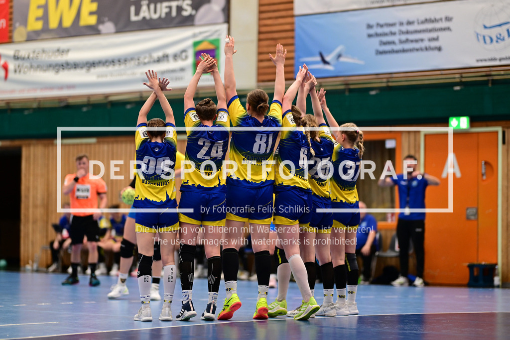 Handball I Juniorinnen I Saison 2024-2025 I Deutsche Meisterschaft I Viertelfinale I Buxtehuder SV - HC Leipzig I 82780 | Der Sportfotograf. - Realisiert mit Pictrs.com