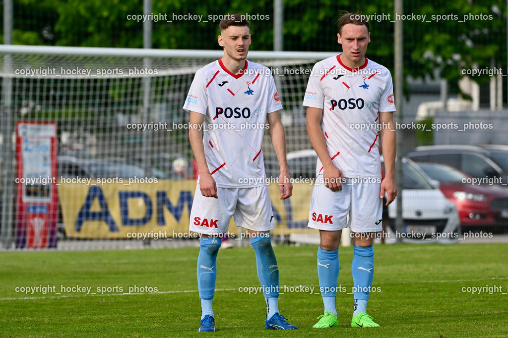 SAK Klagenfurt vs. SVG Bleiburg | #99 Al Mahic SVG Bleiburg, #8 Marcel Florian Primozic SVG Bleiburg, SAK Klagenfurt vs. SVG Bleiburg, SAK Klagenfurt vs. SVG Bleiburg am 11.05.2024 in Klagenfurt (Sportpark Welzenegg), Austria, (Photo by Bernd Stefan)