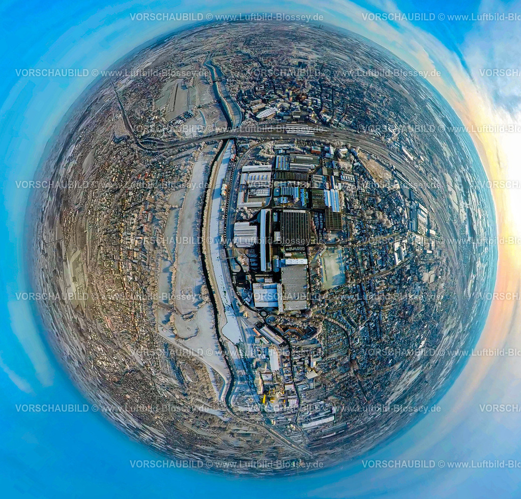 Hamm221290004Voestalpinejpg | Luftbild von Hamm im Schnee, fisheye,  Uentrop, Hamm, Ruhrgebiet, Nordrhein-Westfalen, Deutschland