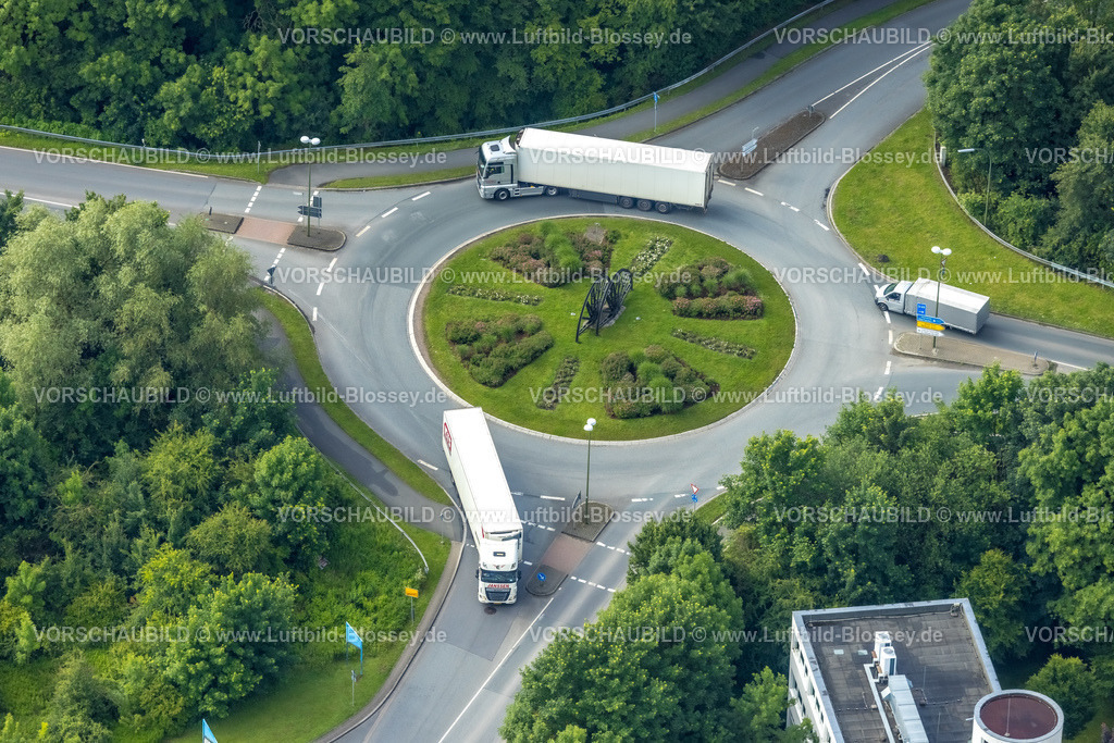 Boenen220601974 | Luftbild, Kreisverkehr Rhynerner Straße und Edisonstraße am Gewerbegebiet InlogParc, Westerbönen, Bönen, Ruhrgebiet, Nordrhein-Westfalen, Deutschland