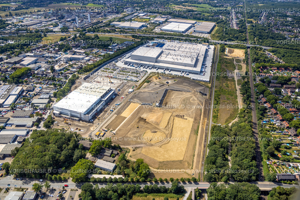 Oberhausen220800663 | Luftbild, Baustelle für Picnic E-Food-Lager am Edeka Zentrallager Logistikzentrum an der Autobahn A3, Waldteich, Schwarrze Heide, Oberhausen, Ruhrgebiet, Nordrhein-Westfalen, Deutschland