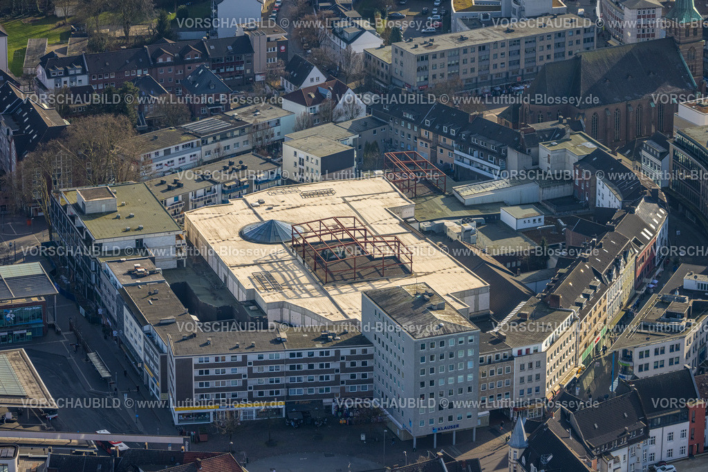 Bottrop250202721Mitte | Luftbild, Innenstadtansicht und Einkaufszentrum Hansa Center, Altstadt, Bottrop, Ruhrgebiet, Nordrhein-Westfalen, Deutschland