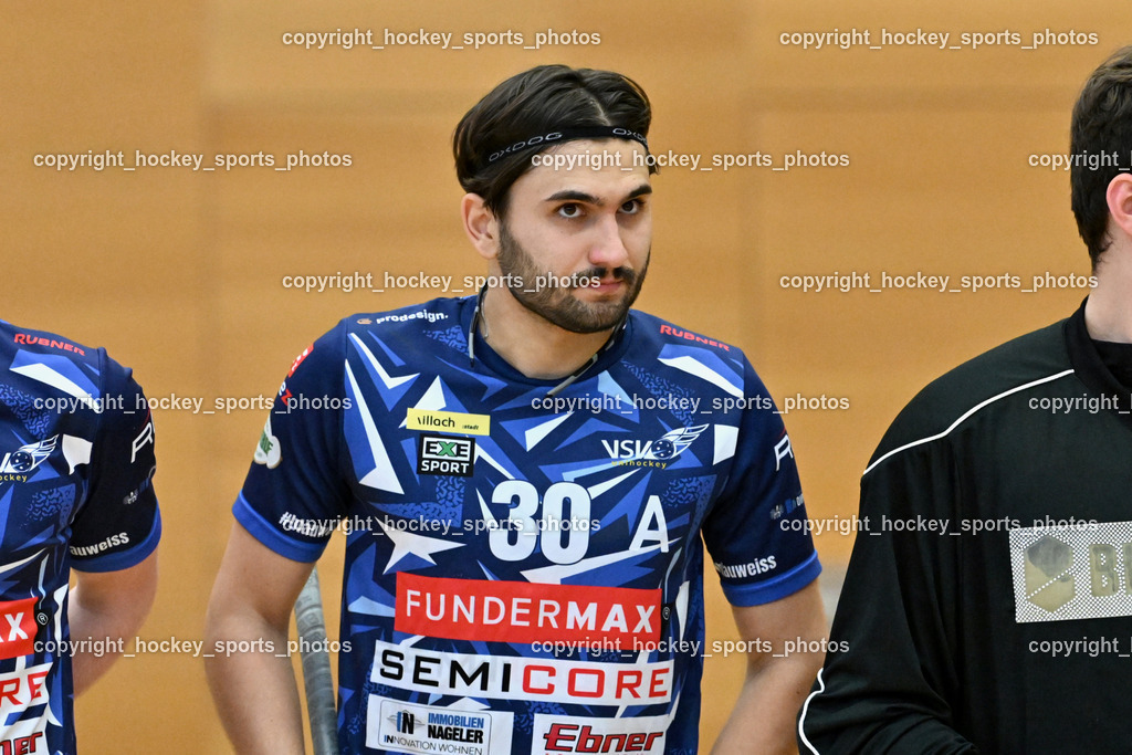 VSV Unihockey  vs. FBK Loka  | #30 Christoph Steiner VSV Unihockey, VSV Unihockey  vs. FBK Loka , VSV Unihockey  vs. FBK Loka  am 25.01.2026 in Villach (Ballspielhalle St. Martin), Austria, (Photo by Bernd Stefan)