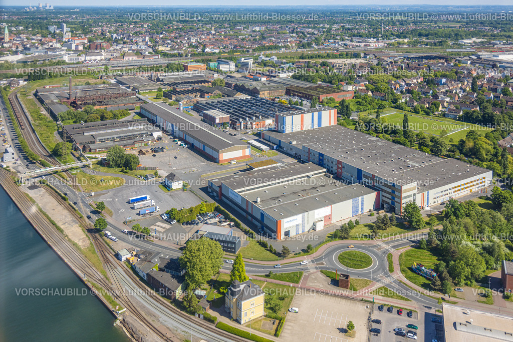 Hamm250504281 | Luftbild, Gewerbegebiet Hafenstraße, voestalpine und Thyssen Draht AG am Datteln-HAmm-Kanal, Mitte, Hamm, Ruhrgebiet, Nordrhein-Westfalen, Deutschland