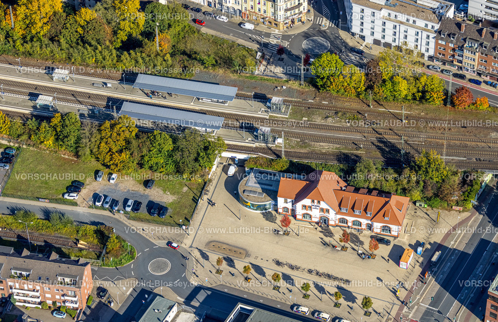 Moers221004185 | Luftbild, Bahnhof Moers, Moers, Moers, Ruhrgebiet, Nordrhein-Westfalen, Deutschland