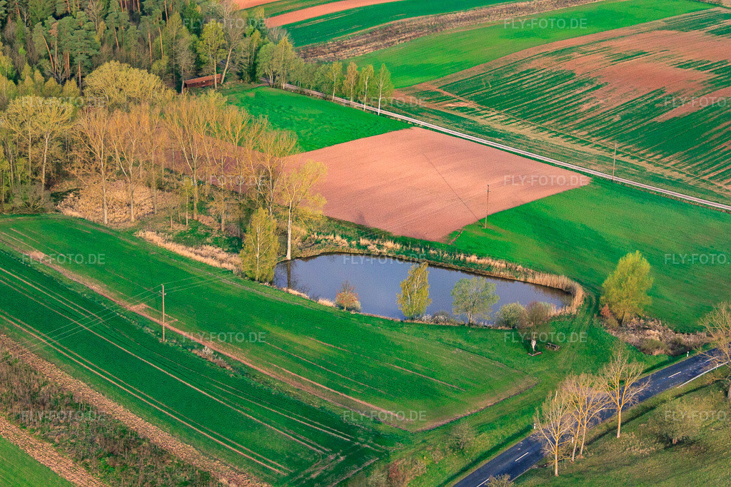 Luftbild: Teich an der Grenze zu Thüringen im Ortsteil Breitensee in Herbstadt im Bundesland Bayern in Deutschland. Foto: IMG_63887.jpg vom 04.04.2014 durch Werner Riehm/FLY-FOTO.de – Auflösung des Originals: 4752 x 3168 px