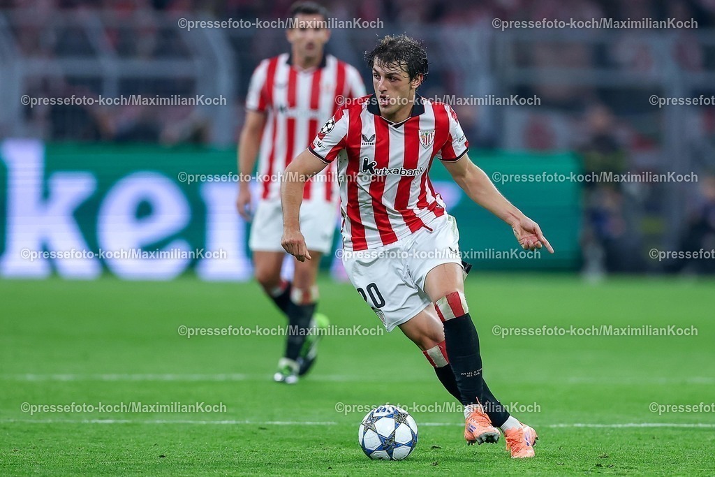 UCL01102501185 | 01.10.2025, Fußball, UEFA Champions League, Borussia Dortmund - Athletic Club Bilbao, BVB Stadion, 2. Spieltag, Saison 2025 2026: Unai Gomez (Bilbao #20)  Regulations prohibit any use of photographs as image sequences and or quasi-video.