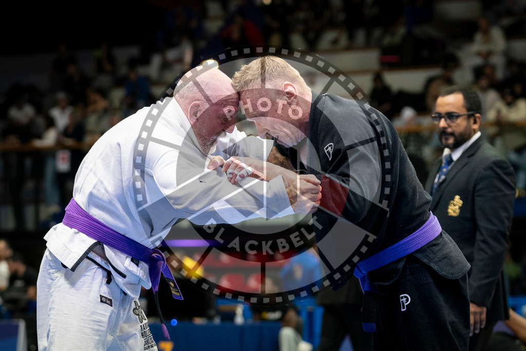 20240125PBB01004 | Fighters compete during the sixth day of the Brazilian Jiu-jitsu European Championship of the IBJJF in Paris, France, on January 25, 2024.