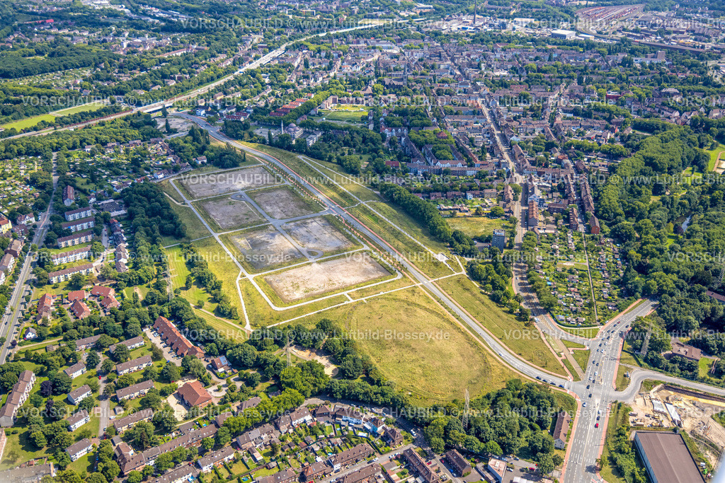 Duisburg250705692Nord | Luftbild, Brachfläche Schacht 2/5, Baustelle und Gewerbe-Neubaugebiet Friedrich-Park an der Fritz-Schupp-Straße, Marxloh, Duisburg, Ruhrgebiet, Nordrhein-Westfalen, Deutschland