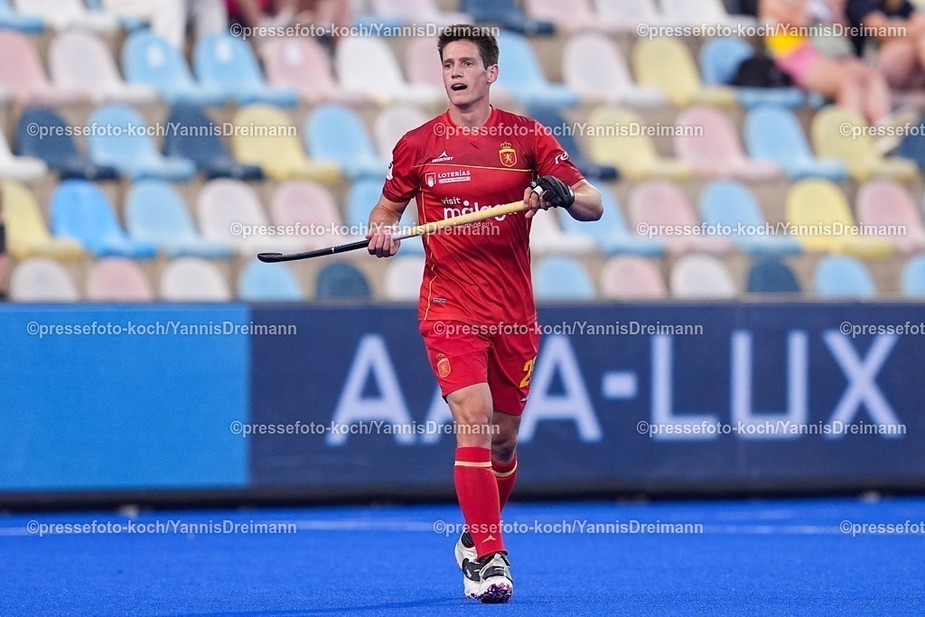 xydrx10082505050 | 10.08.2025, xydrx, Herren EuroHockey Championship 2025, Gruppenphase, Gruppe A, Spanien - Österreich, Sparkassenpark Mönchengladbach: Marc Vizcaino (ESP #23)