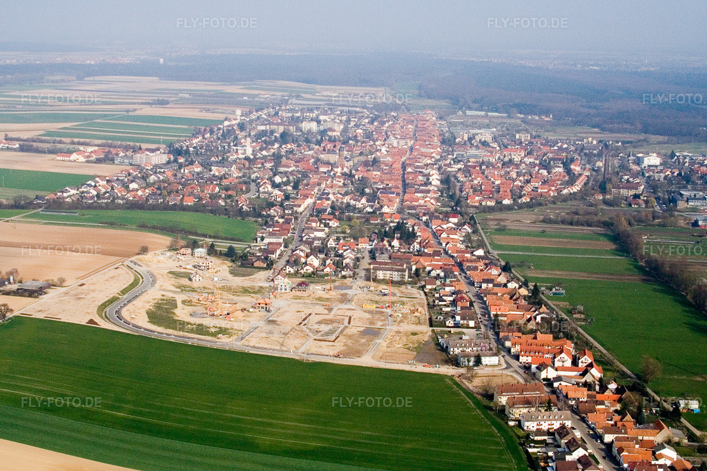 Luftbild: Neubaugebiet Am Höhenweg in Kandel im Bundesland Rheinland-Pfalz in Deutschland. Foto: IMG_5582.jpg vom 15.03.2007 durch Werner Riehm/FLY-FOTO.de