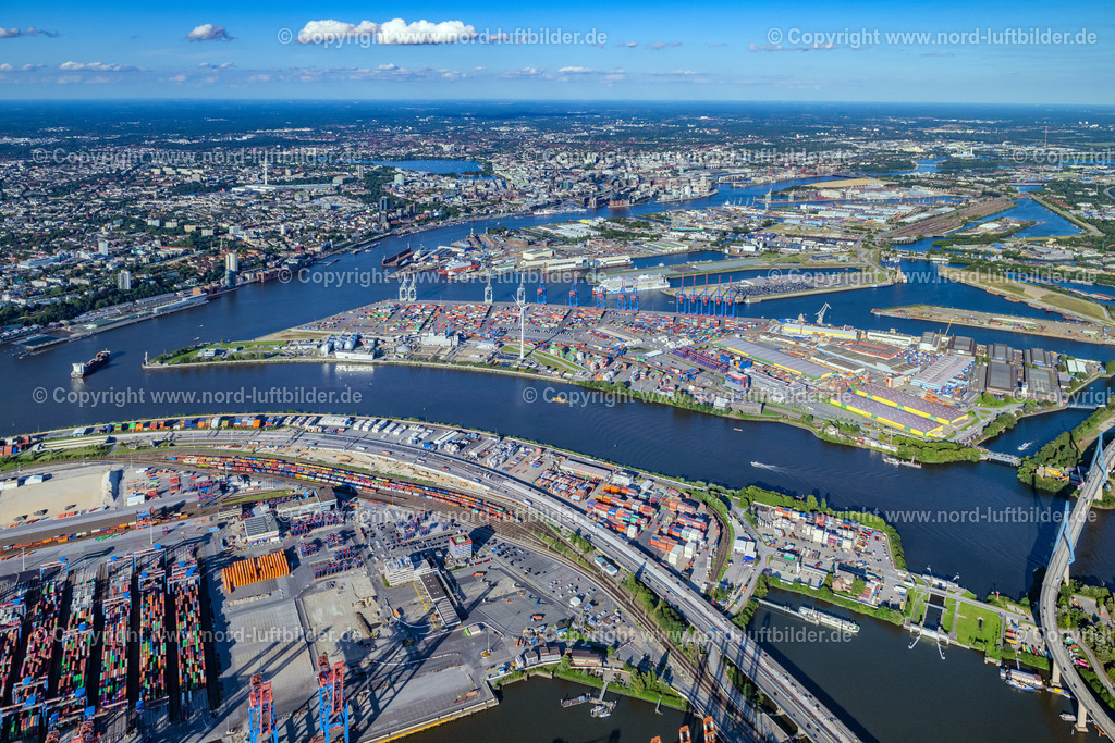 Hamburg_Tollerort_Steinwerder_ELS_1428210823 | HAMBURG 21.08.2023 Containerterminal im Containerhafen des Überseehafen Container Terminal Tollerort in Hamburg. // Container Terminal in the port of the international port Container Terminal Tollerort in Hamburg. Foto: Martin Elsen