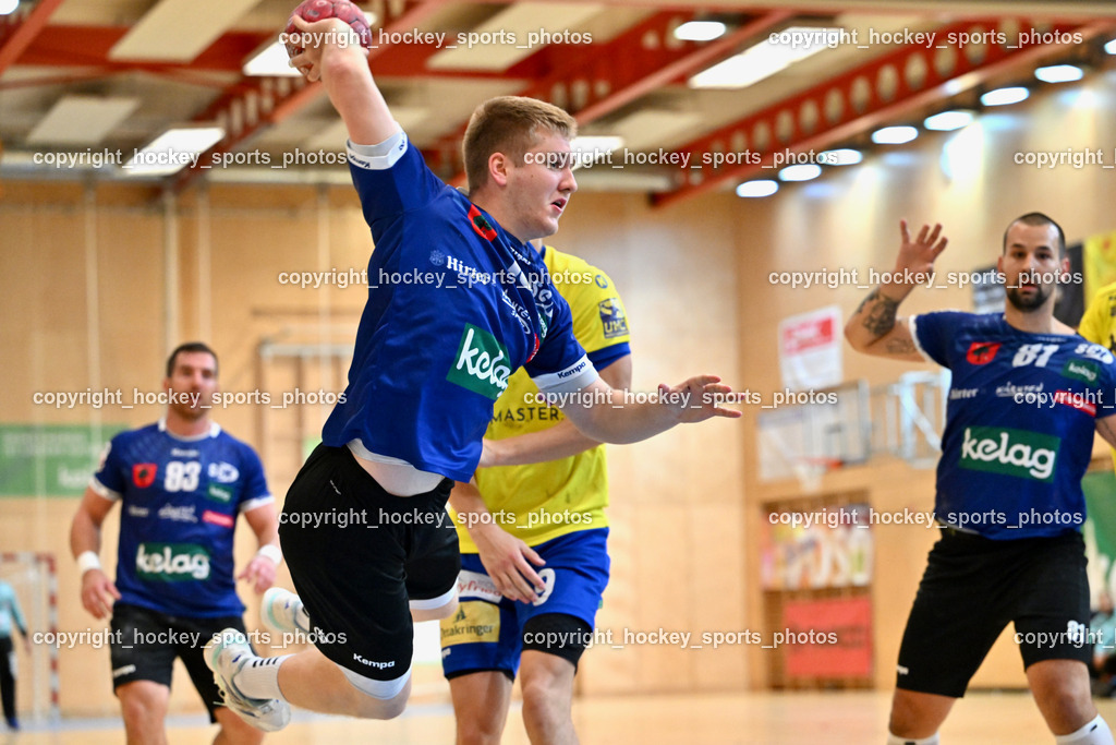 SC Ferlach vs. UHC Hollabrunn | #13 GYSIN David SC Ferlach, #81 MILICEVIC Adrian SC Ferlach, SC Ferlach vs. UHC Hollabrunn, SC Ferlach vs. UHC Hollabrunn am 20.09.2025 in Ferlach (Ballspielhalle Ferlach), Austria, (Photo by Bernd Stefan)