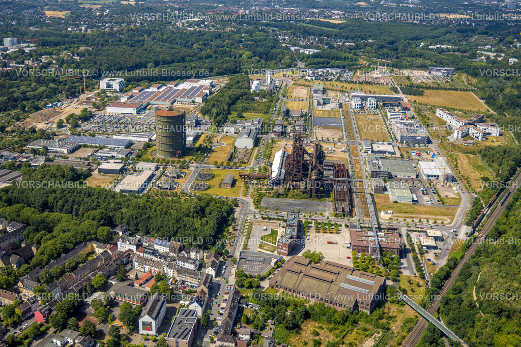 Dortmund220705156 | Luftbild, Gewerbegebiet Phoenix-West, WiloPark, Gasometer Phoenix West, Nortkirchenstraße, Hörde, Dortmund, Ruhrgebiet, Nordrhein-Westfalen, Deutschland