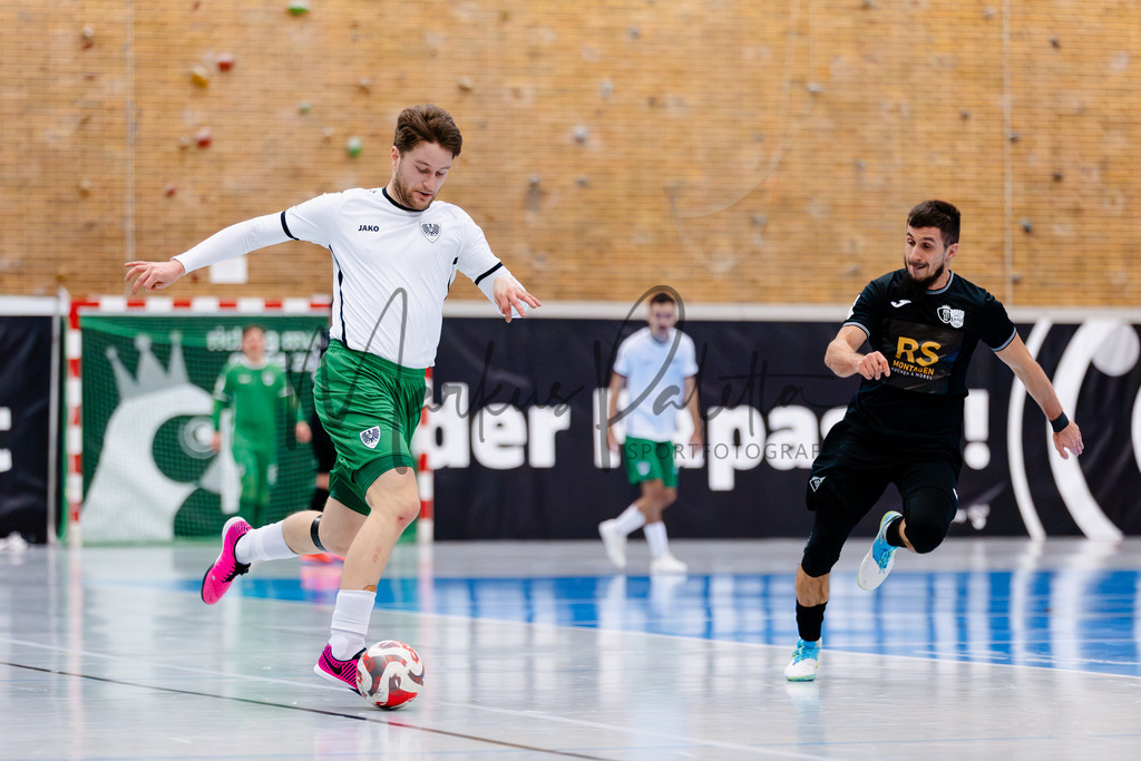 Futsal-Bundesliga, Saison 2025/2026, 9. Spieltag: SC Preußen Münster - YB Balkan Pfarrkirchen | Futsal-Bundesliga, Saison 2025/2026, 9. Spieltag, SC Preußen Münster empfängt YB Balkan Pfarrkirchen in der Universitäts-Sporthalle in Münster. Foto: sportfotografie.ms | Markus Paletta - Realisiert mit Pictrs.com