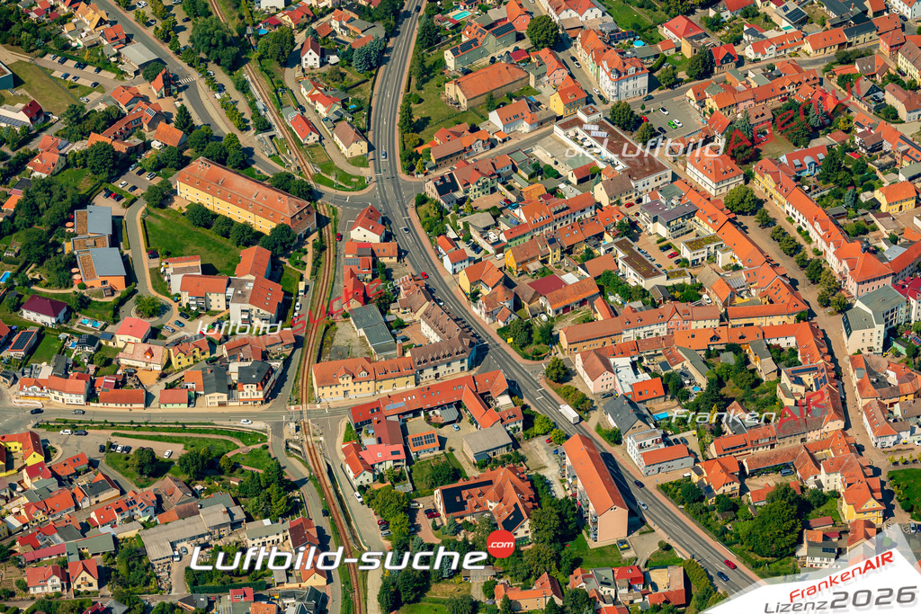 Klassische Luftaufnahme ohne Drohne zeigt:Zeughausplatz bei Bad Berka - Die Luftbildaufnahme wurde 2025 vom UL-Flugzeug heraus erstellt ( keine Drohnenaufnahme ) - Hochauflösende Luftaufnahme -Nicht vergleichbar mit Google Maps oder Satelittenbilder- Die Geschenkidee !Mit Lizenz und Bildrechte bestellbar