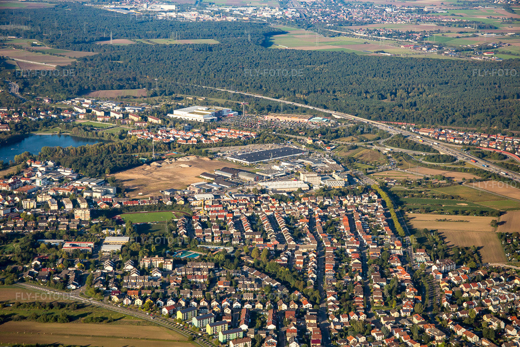 Luftbild: Brühl, Gewerbegebiet Schütte-Lanz-Park in Brühl im Bundesland Baden-Württemberg in Deutschland. Foto: IMG_072954.jpg vom 23.09.2014 durch Werner Riehm/FLY-FOTO.de