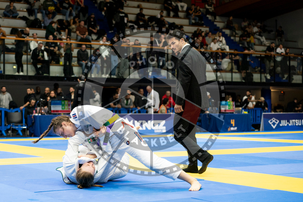 20240124PBB04380 | Fighters compete during the second day of the IBJJF European Championship in Paris, France, on January 24, 2024.