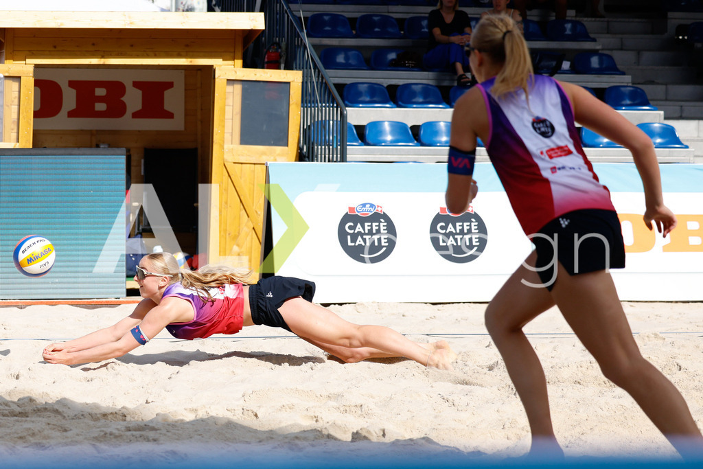 Obi BeachTour 2026 - Basel | BASEL, SWITZERLAND - JULY 18: ANJA GÄHWILER (SUI) during the Obi BeachTour 2026 match between KLUSER / SCHWAB (SUI) and EUGSTER / GÄHWILER (SUI) at Barfüsserplatz on July 18, 2026 in Basel, Switzerland. - Realisiert mit Pictrs.com