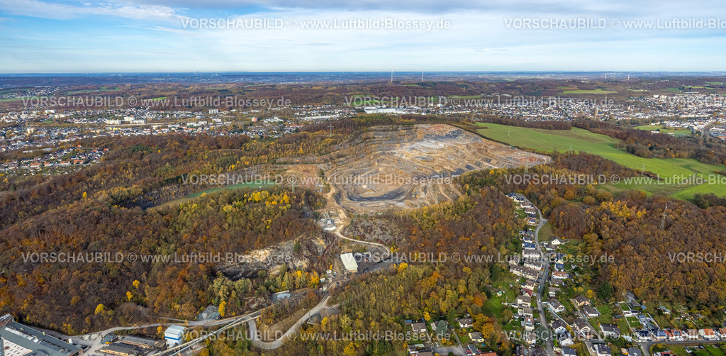 Hagen251101836 | Luftbild, Steinbruch Steltenberg und herbstlicher Wald, Hohenlimburg, Hagen, Ruhrgebiet, Nordrhein-Westfalen, Deutschland