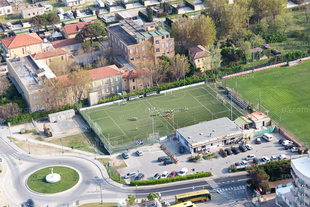 Aerial view: Sports field in Igea Marina in the state Emilia Romagna, Italy.Photo: IMG_098401.jpg taken on 04/05/2017 by Werner Riehm/FLY-FOTO.comResolution of the original: 5472 x 3648 px