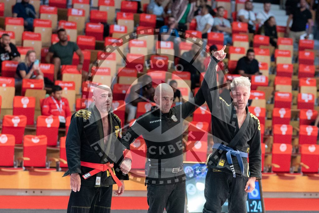 20231106PBB3172 | Fighters compete during the AJP World Master Championship in the Mubadala Arena in Abu Dhabi, Arab United Emirates, on November 6, 2023.
