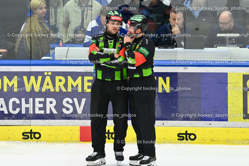 EC IDM WÄRMEPUMPEN VSV vs. EC KAC | Hornsky Tomas Referee, Nikolic Manuel Referee, EC IDM WÄRMEPUMPEN VSV vs. EC KAC, EC IDM WÄRMEPUMPEN VSV vs. EC KAC am 02.02.2025 in Villach (Stadthalle Villach), Austria, (Photo by Bernd Stefan)